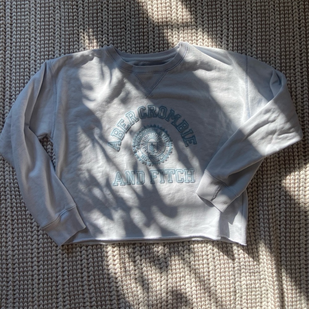 Abercrombie and Fitch Cropped Baby Blue Sweatshirt